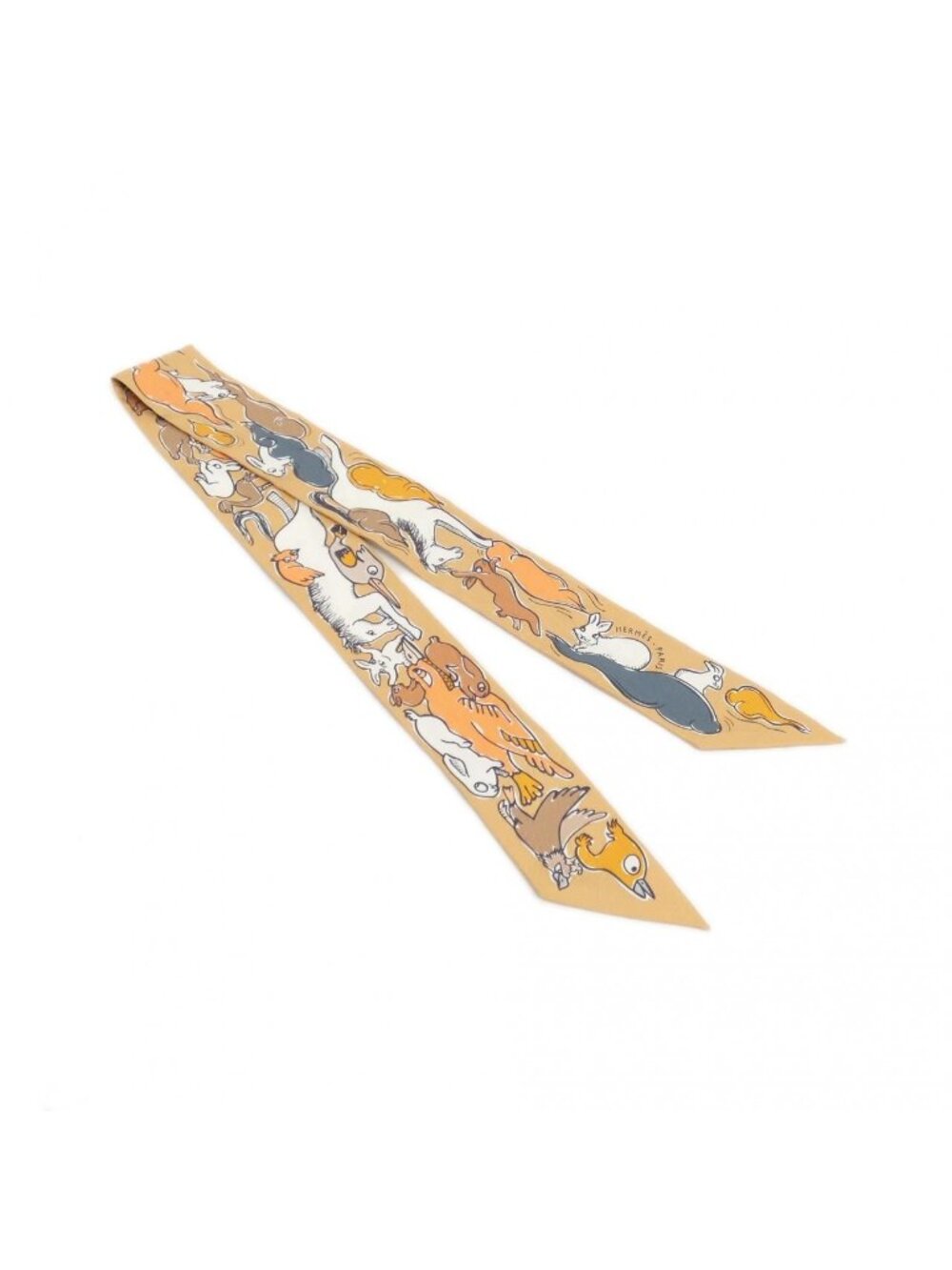 Hermes Mille Et Un Lapins Twilly Scarf